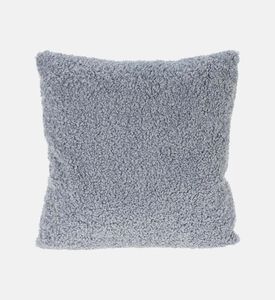 Home and Styling Teddy Fleece Front Cushion, Blue, Packshot View