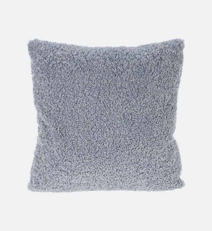 Home and Styling Teddy Fleece Front Cushion, Blue, Packshot View Home and Styling Teddy Fleece Front Cushion, Blue, Packshot View