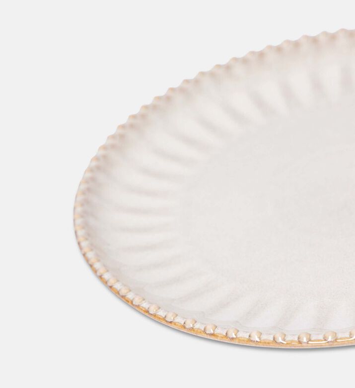 Home Deco and More Stoneware Raising Pearl Design Dinner Plate, Packshot View