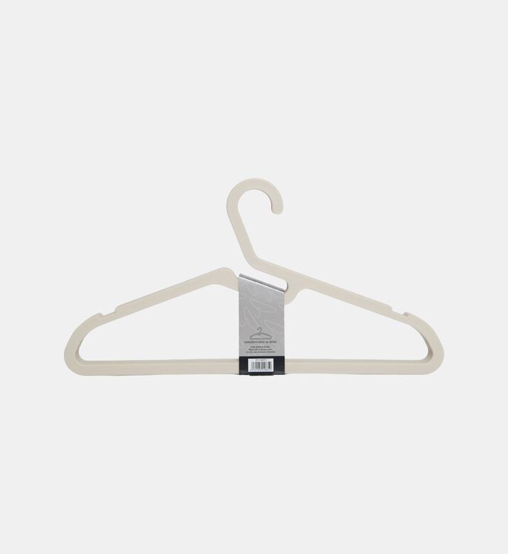 Home Deco and More Rounded Edges Clothes Hanger 5-piece Set, Beige, Packshot View
