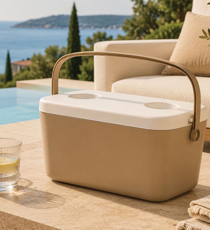 Home Deco and More Picnic Cooler Box, Beige, 30-liter, Packshot View