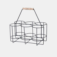 Wood Handle Metal Bottle Holder