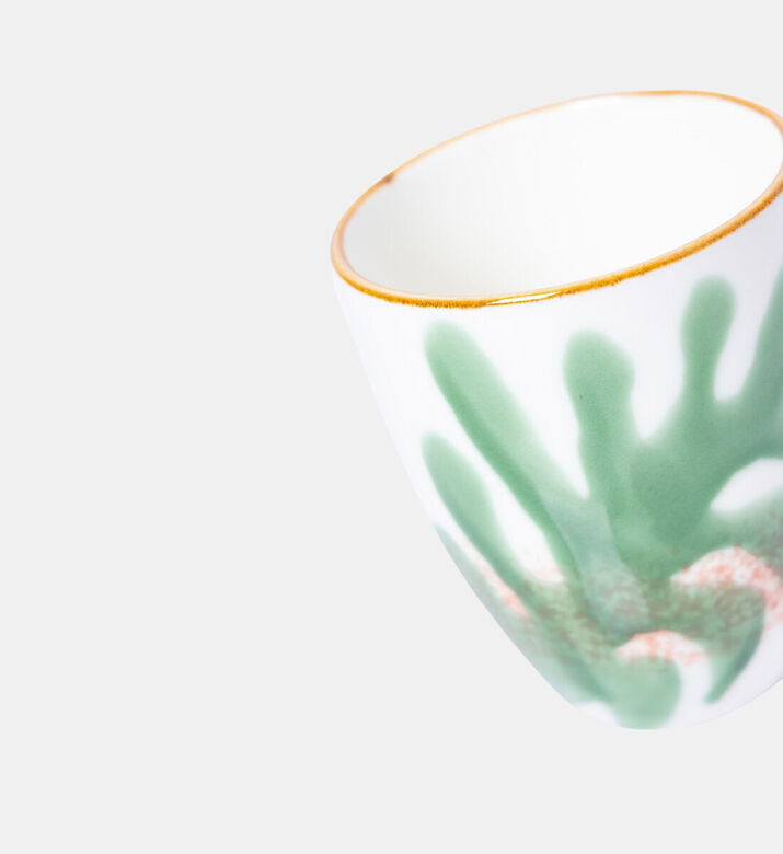 Home Deco and More Leaf Print 2-piece Porcelain Mug Set - 9 X 10.5 Cm, Packshot View