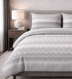 Home Deco and More Single Cotton Sateen Combed Microcheck Duvet Cover 4-piece Set, Multicolor, 120x200-cm, Packshot View