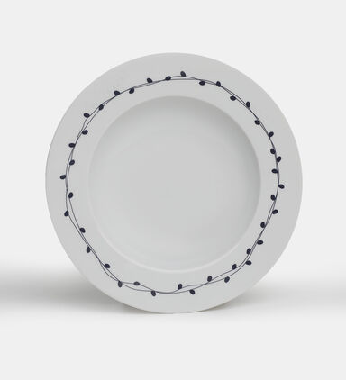 Porcelain Leaves-print Dessert Plate