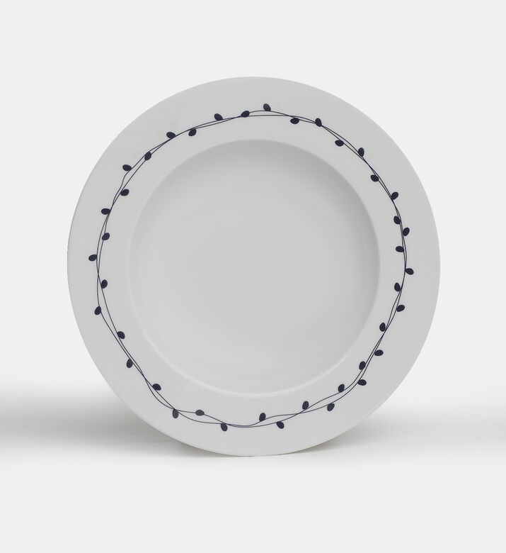 Porcelain Leaves-print Dessert Plate