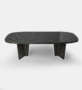 Home Deco and More Saba Dining Table, Black, 240x110x75-cm, Packshot View