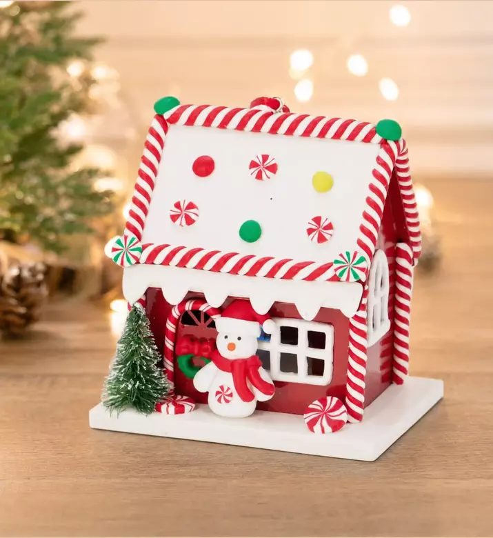 Home Deco and More Led Light-up Christmas Miniature House Ornament, Model View