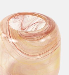 Light and Living Selene Glass Marbled Vase, Light-orange, 20x19.5-cm, Packshot View