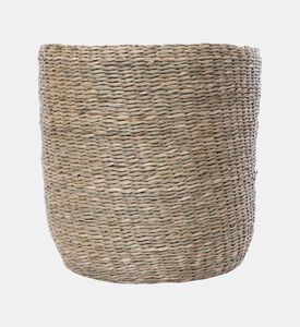 Home Deco and More Seagrass Flower Embellished Basket, Packshot View