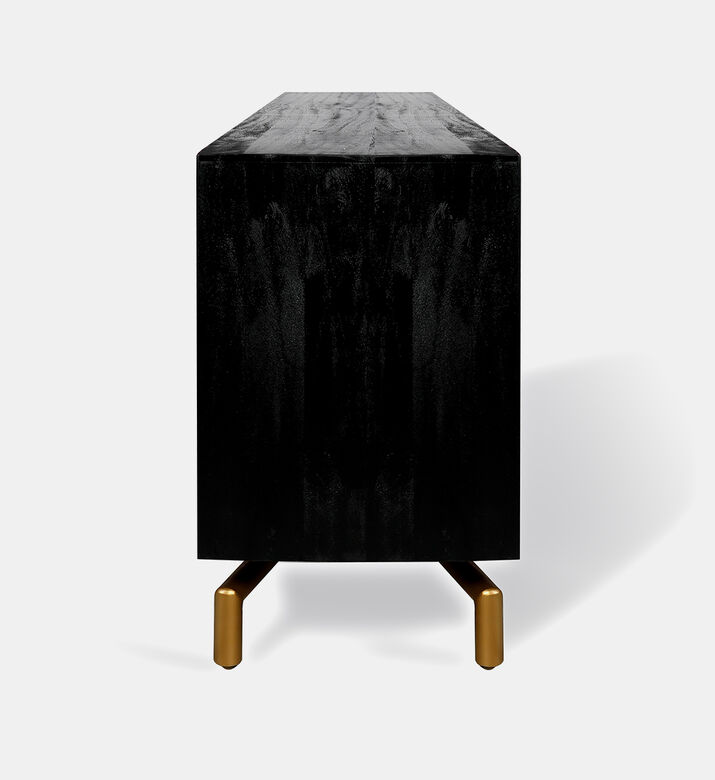 Home Deco and More Flora Mango Wood Iron Buffet Brass Stand, Packshot View