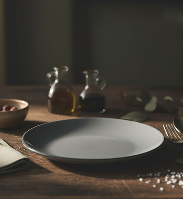 Home Deco and More Ceramic Trimmed Dessert Plate, Packshot View