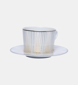 Glint Porcelain Gold Details Tea Cup Saucer Set