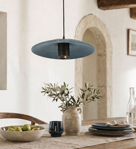 Home Deco and More Mitti Iron Terracotta Wall Lamp, Blue, 10x23x23-cm, Packshot View