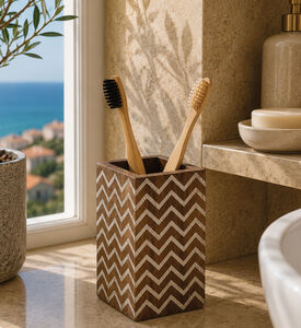 Home Deco and More Wood Wave-print Square Tumbler, Packshot View