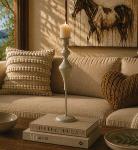 Kersten Iron Random-shape Candle Stick, Ivory, 62.5-cm, Packshot View