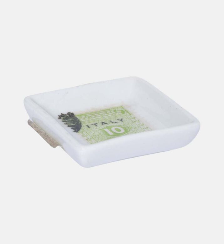 Voyage Stamp Design Square Dish