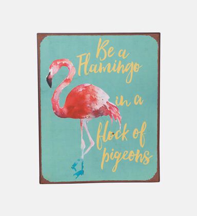 Metal Flamingo Wall Signs 2-piece Set