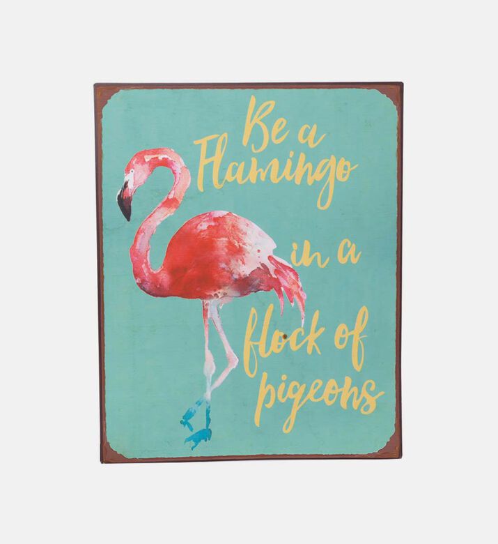 Metal Flamingo Wall Signs 2-piece Set