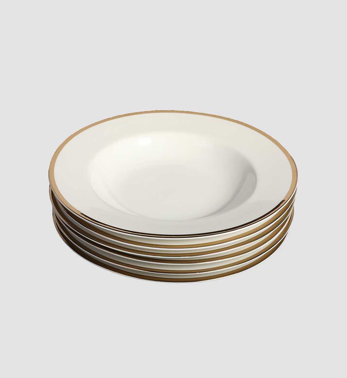 Gold-rimmed Soup Plates 6-piece Set - 20 Cm