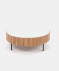Acacia Wood Ribbed Coffee Table