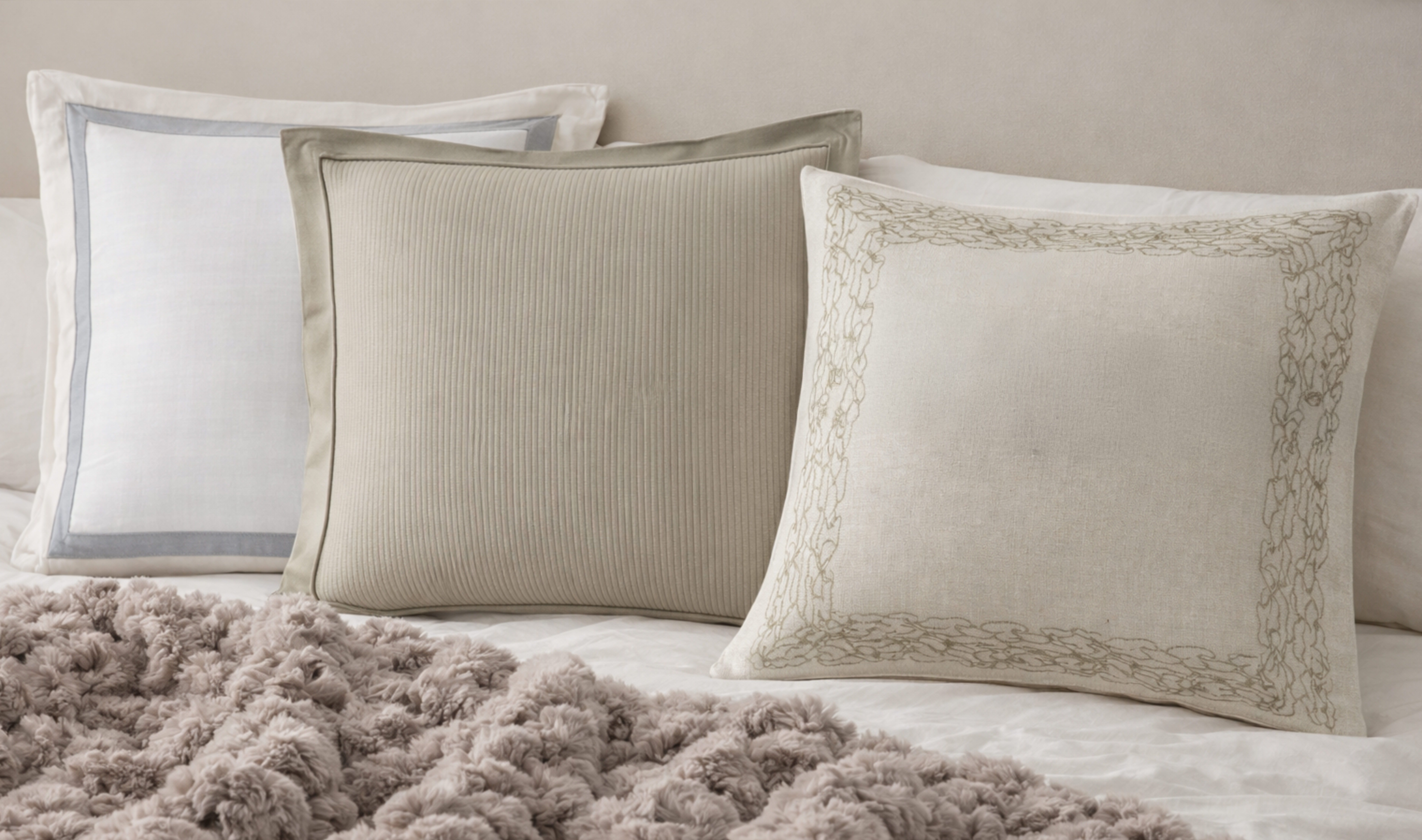 Elegant pillowcases in natural colors