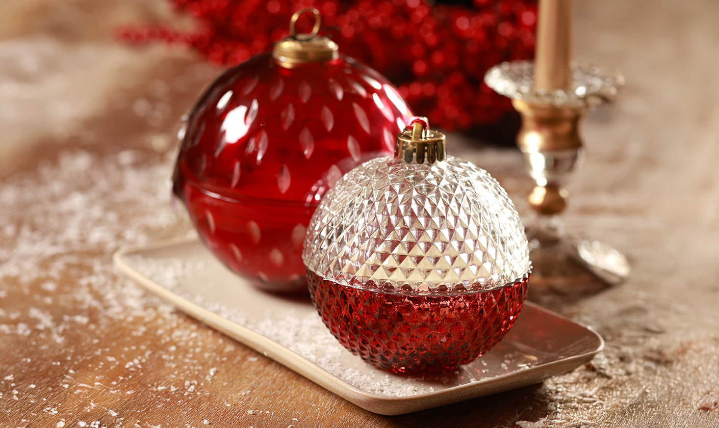 Holiday tea service with patterned cups